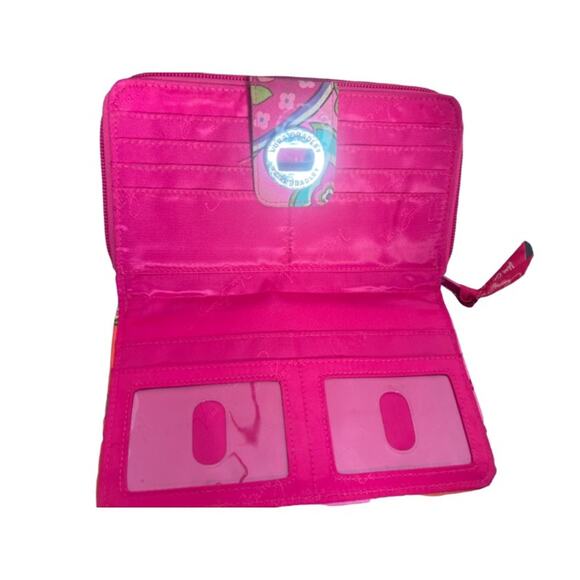 Vera Bradley Turn Lock Wallet Pink and Purple - Picture 5 of 8